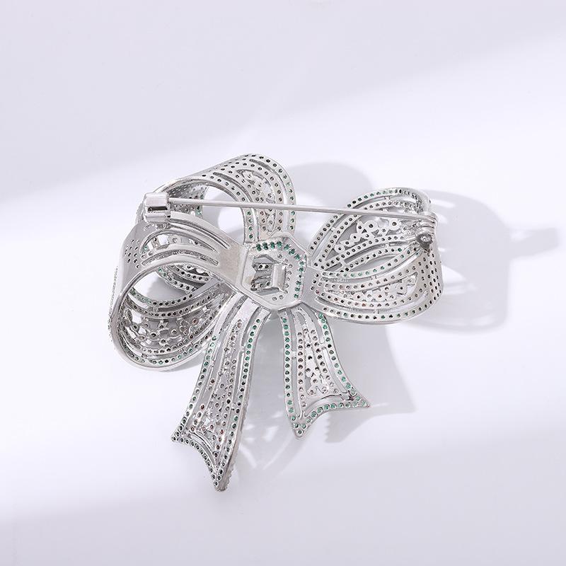 Высококачественная брошь в виде банта со стразами и бриллиантами, атмосферная брошь для пальто, пиджака, подарочная брошь, прямые поставки