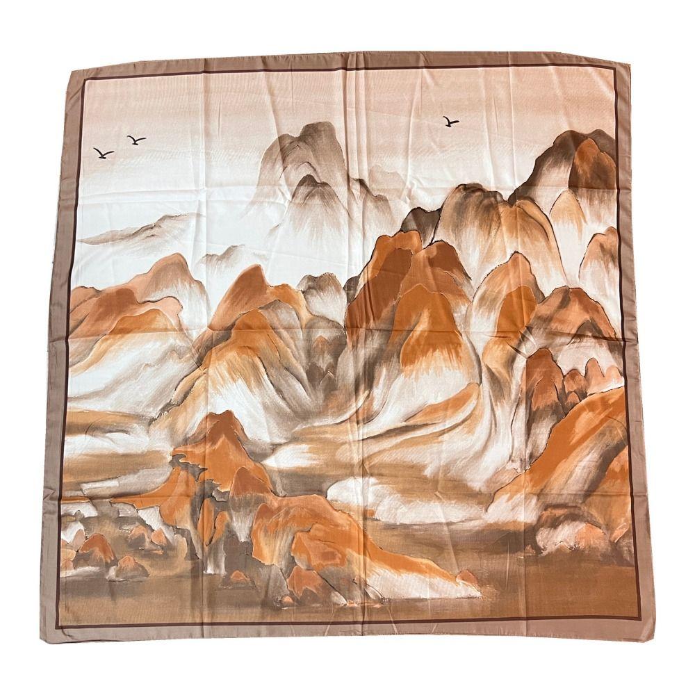 Sunscreen Shawl Large Square Headscarf 110cm Head Neck Scarf Elegant Women Silk Scarf For Women