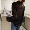 Chiffon Blouses Women Turn Down Collar Long Sleeve Korean Fashion Vintage Elegant Casual Office Lady Large Size Shirts