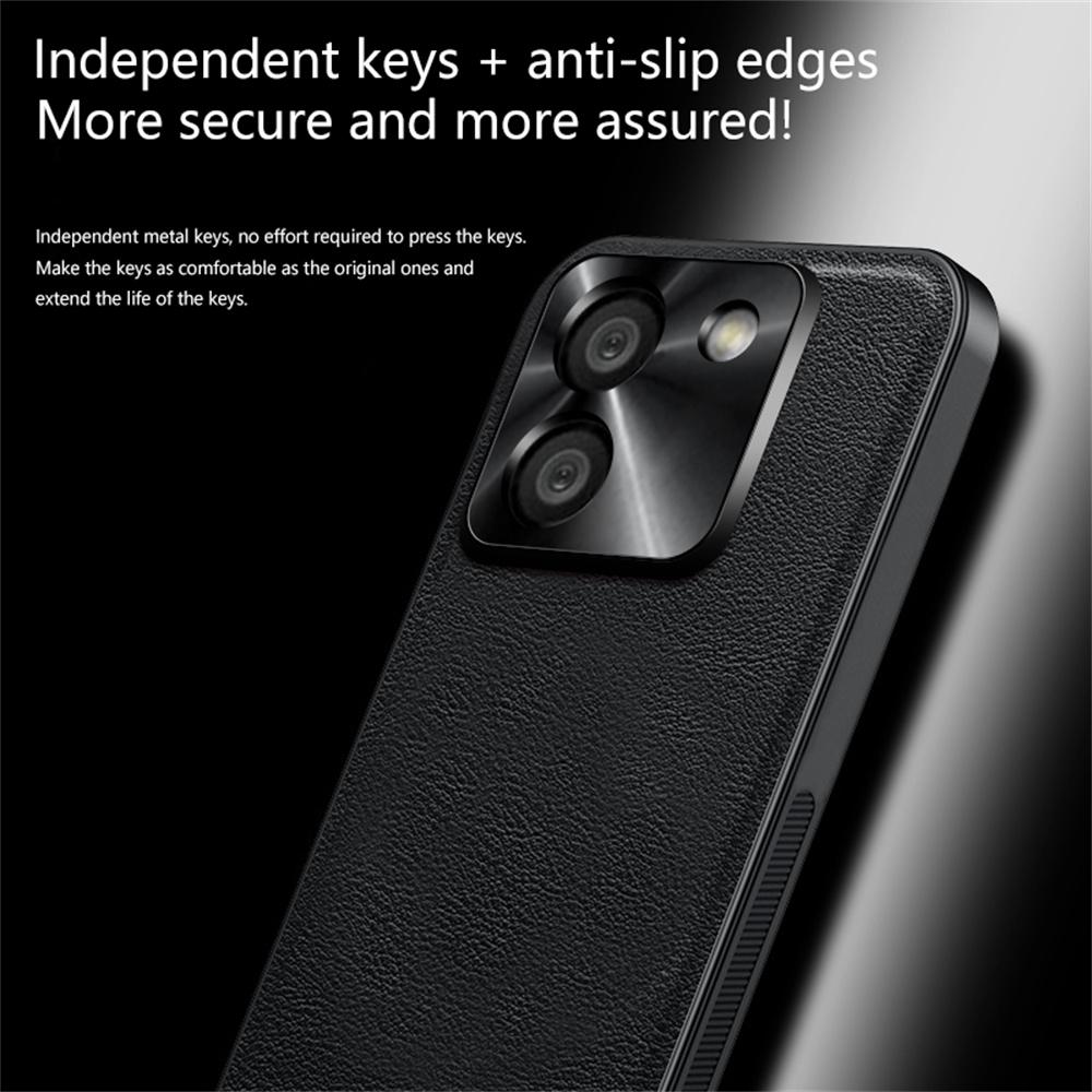 For Xiaomi Poco M7 Pro 5G Case PU+TPU+PC Phone Back Cover with Metal Lens Frame