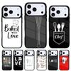 Чехол для телефона в стиле ножа шеф-повара 'Люблю выпекать' для iPhone 17 16 15 14 13 Pro Max Задняя крышка для 12 11 Pro Coque