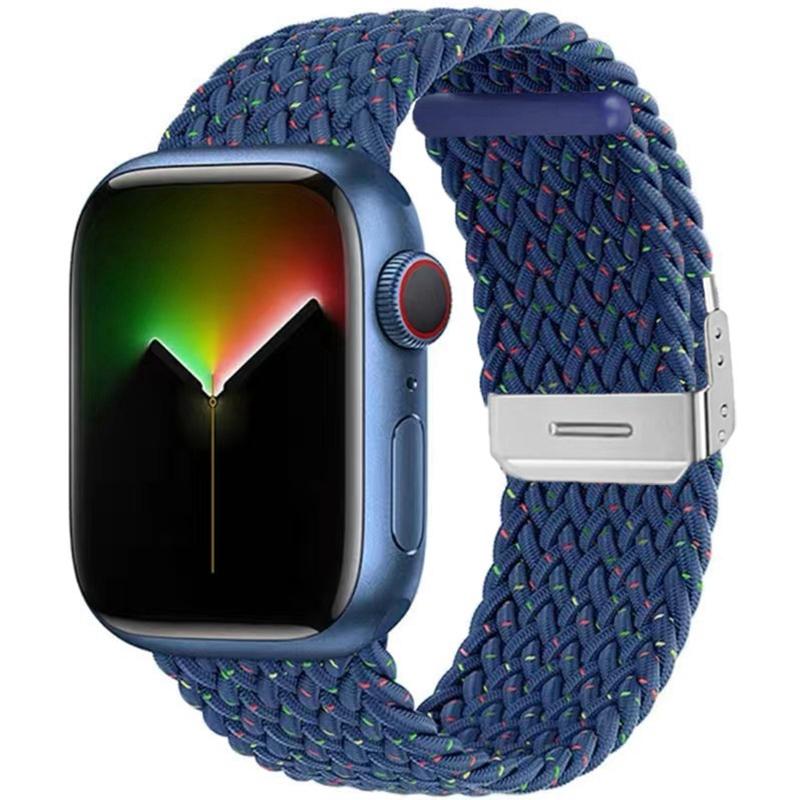 Nylon Fabric Band for Apple Watch Series 8 7 6 SE 5 4 3 38 40mm 42mm 44mm 41MM 45MM 49 Ultra Braided Solo Loop Strap for Iwatch
