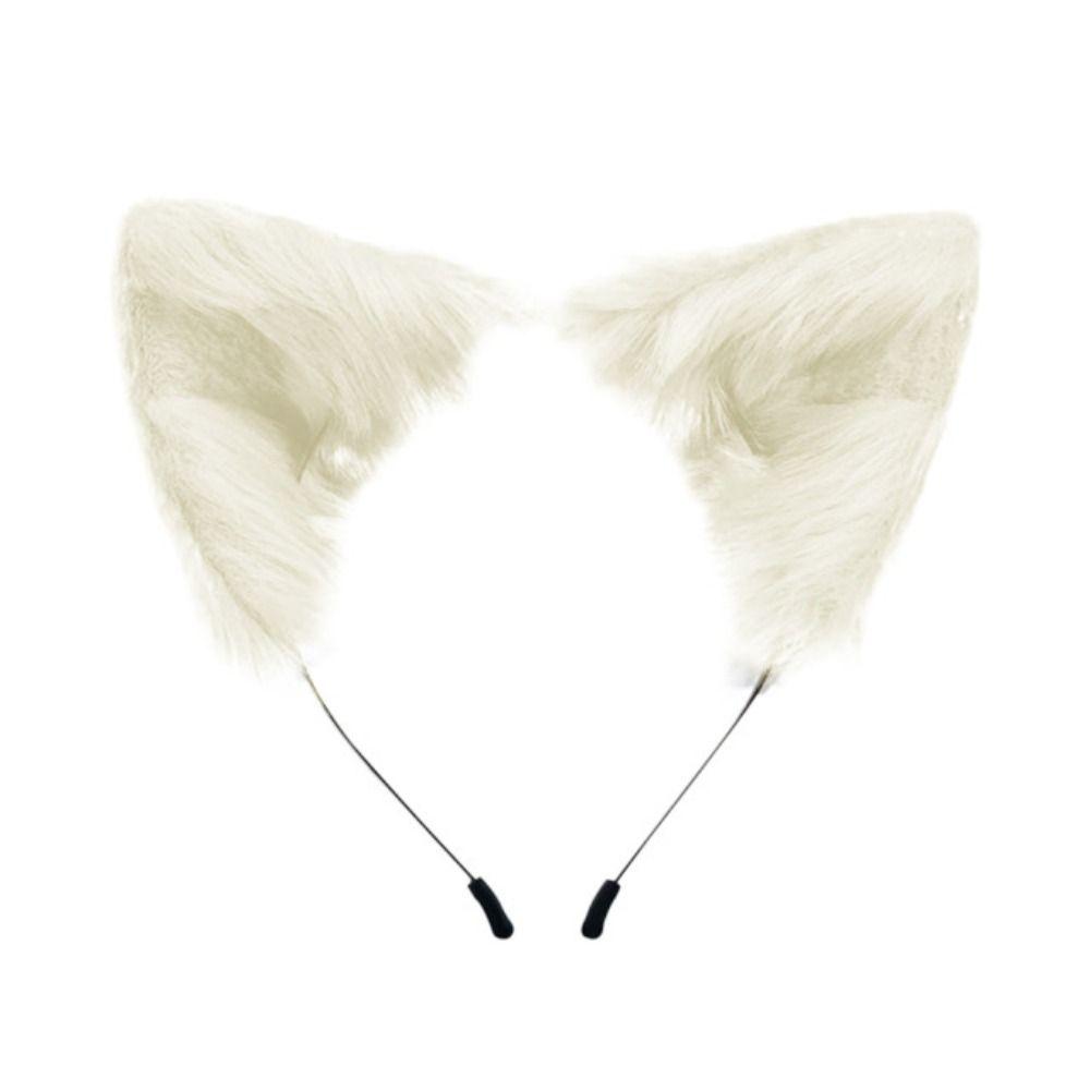 Повязка на голову плюшевые лисьи кошачьи ушки искусственные косплей аксессуары для волос готические животные ушки головной убор вечеринка