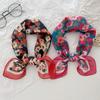 Summer Cotton And Linen Small Square Scarf Fresh And Breathable Women'S Soft Literary And Decorative Small Silk Scarf Headscarf Versatile Floral Scarf