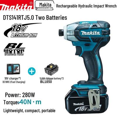 Бесщеточный гидравлический ударный гайковерт Makita DTS141RTJ, штекер CN (адаптер в комплекте)