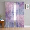 Абстрактные фиолетовые текстуры масляной живописи оконные тюлевые шторы для гостиной спальни отеля роскошные украшения прозрачные шторы