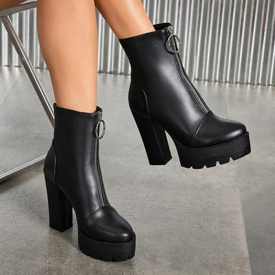 Женские короткие ботильоны на высоком каблуке, новые осенне-зимние, в европейском и американском стиле, водонепроницаемые, на толстом каблуке-таблетке, большого размера, римские короткие ботильоны