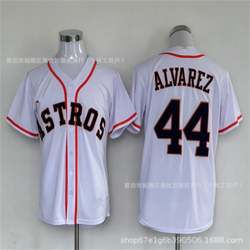 Houston Astros 27 30 44 35 Embroidered Baseball Jersey Button-up Sweatshirt Men Women