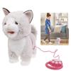 Leash Electric Walking Cat Toy Simulation Singing Cat Toy Barking Plush Kitten Toy Baby Craw Learning Toy Toddler Gift