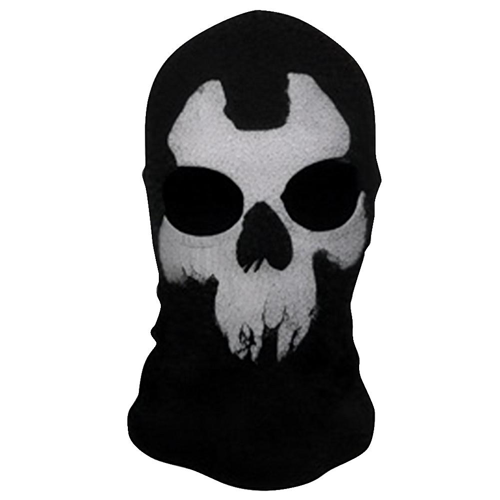 Унисекс Призрачный Череп Маска на все лицо Маска Призрачного Скелета Маска Призрачного Лица для Косплея Вечеринки Хэллоуина Велоспорта Скейтборда