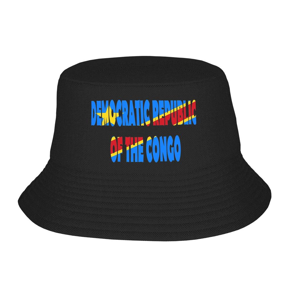 Stylish Republic Of Congo Congolese Flag Bucket Hat For Teen Lightweight Bob Hat Vocation Cap