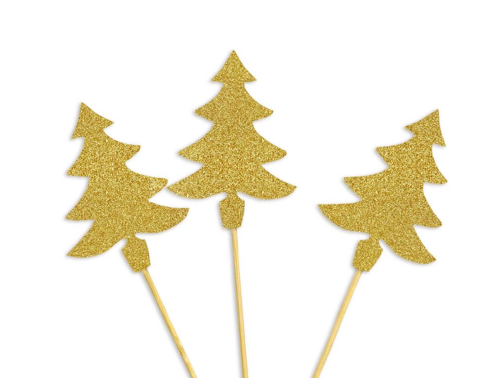 Darling Souvenir| Christmas Tree Cupcake Toppers| Dessert Decorations - Pack Of