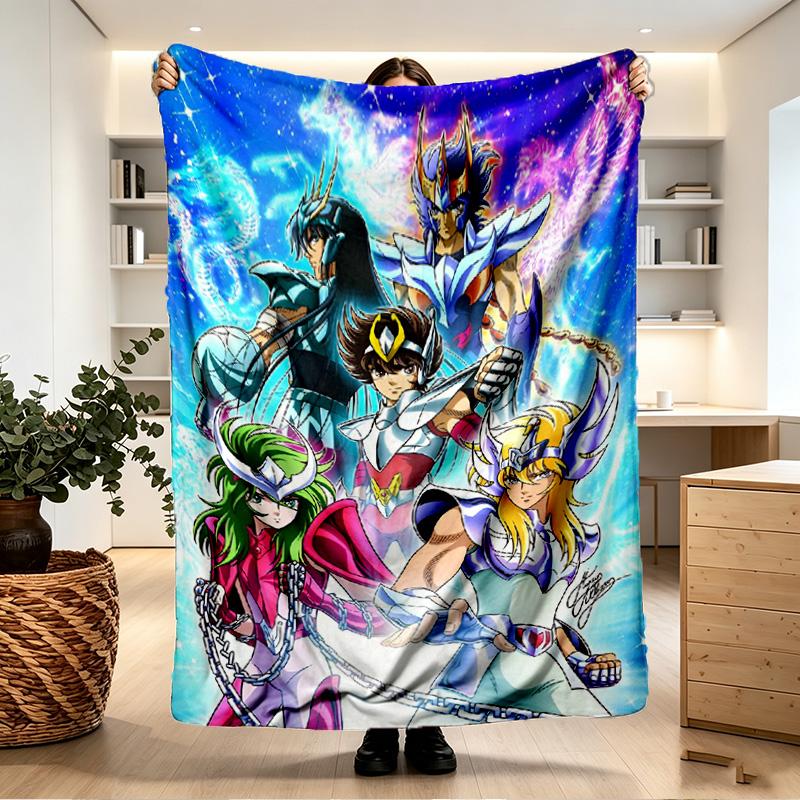 Saint Seiya Print Blanket - Soft & Comfortable, for Bedroom, Travel, Sofa, Home Decoration - Birthday Christmas Gift for Friend