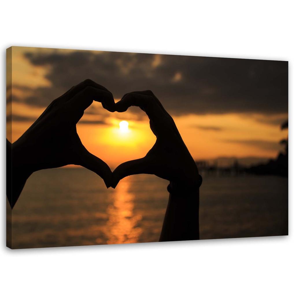 Canvas Print, Palm Heart Symbol