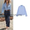 Spring New Women's Clothing Commute Leisure Stripes Shirt Poplin Cotton Long Sleeves Lapel Shirt 2797905