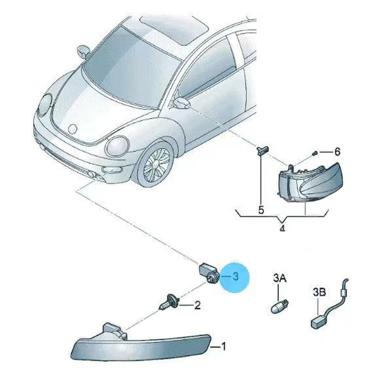 1Pcs 1C095312 For Volkswagen Bora Scirocco Beetle Car Light Base H21 Bulb Socket Lamp Holder Accessories