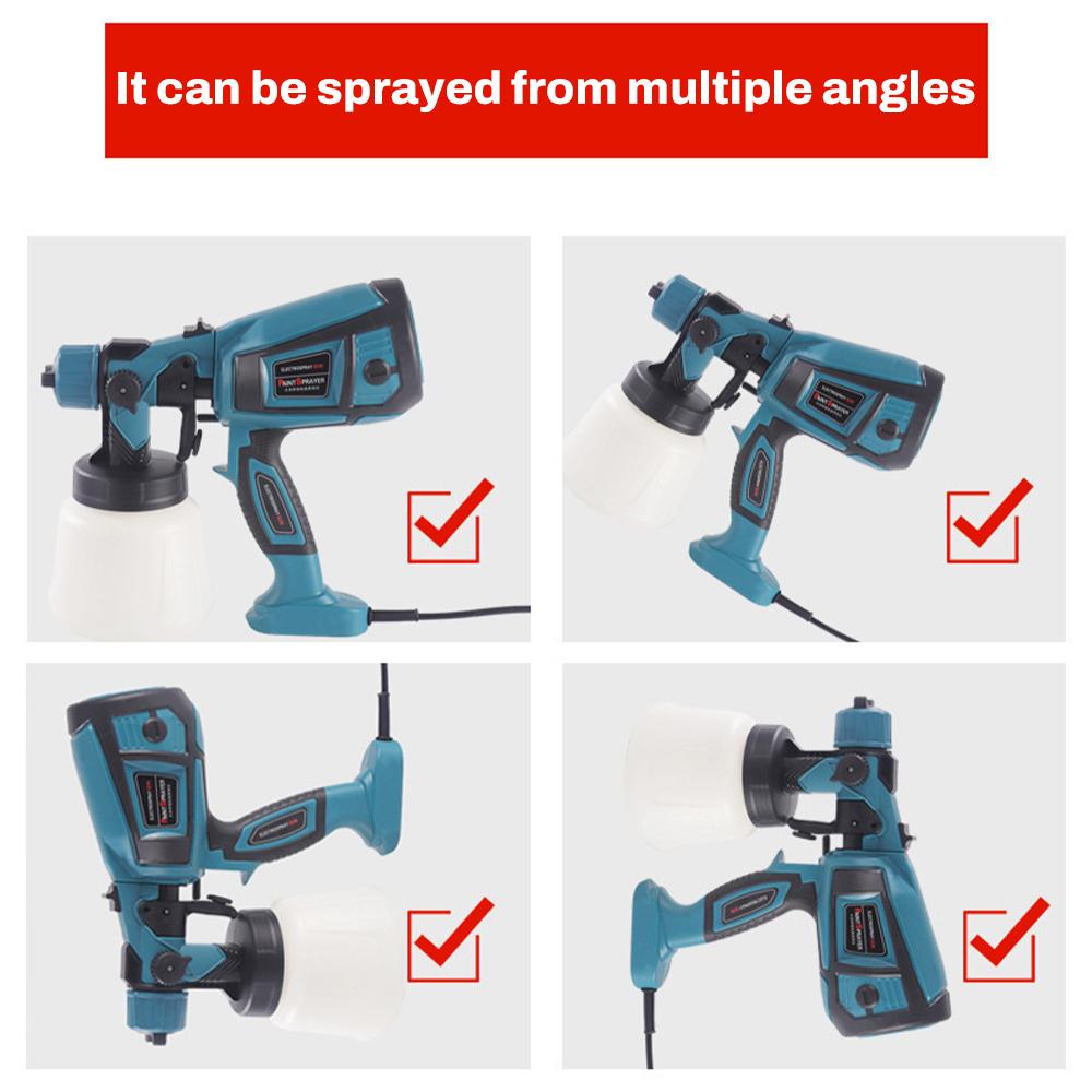 Electric Spray Gun 850W High Power Paint Sprayer Home DIY UK/US/EU Plug Auto Furniture Steel Coating Airbrush with 3 Nozzles