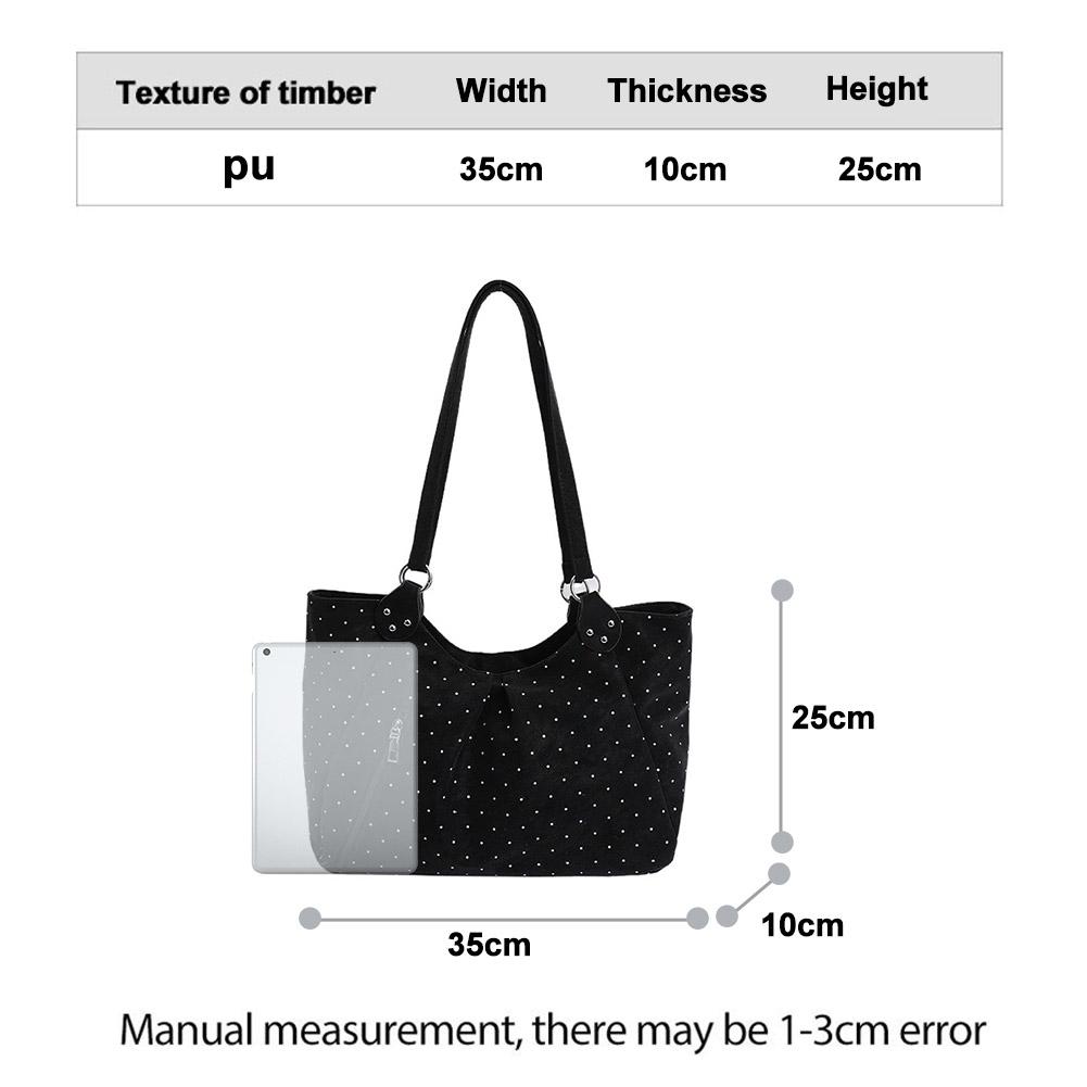 Women Shoulder Bag Vintage Polka Dot Commuter Tote Bag Large Capacity PU Leather Handbag Underarm For School Office Daily Use
