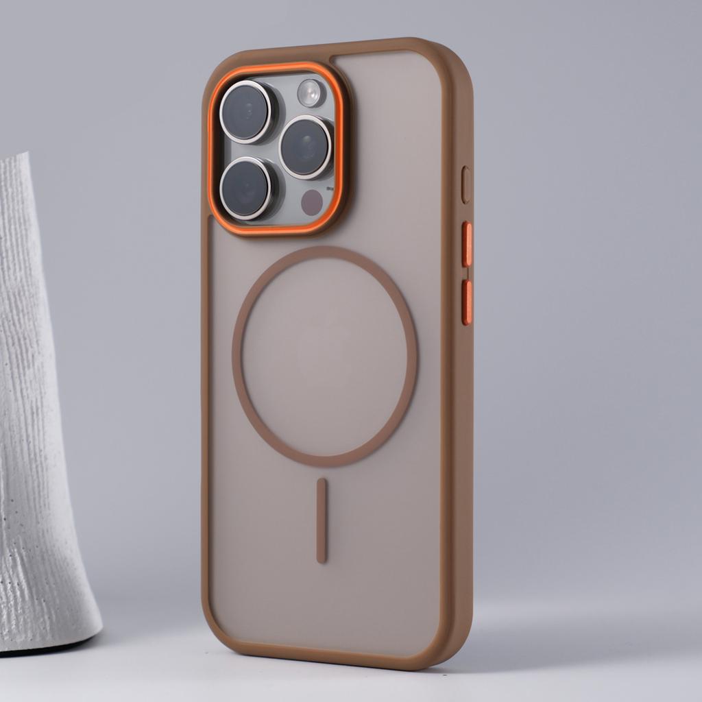 Luxury Simple for Magsafe Phone Case for iPhone 16 15 14 Plus 13 12 11 Pro Max Matte Hit Color Wireless Charge Hard Bumper Cover