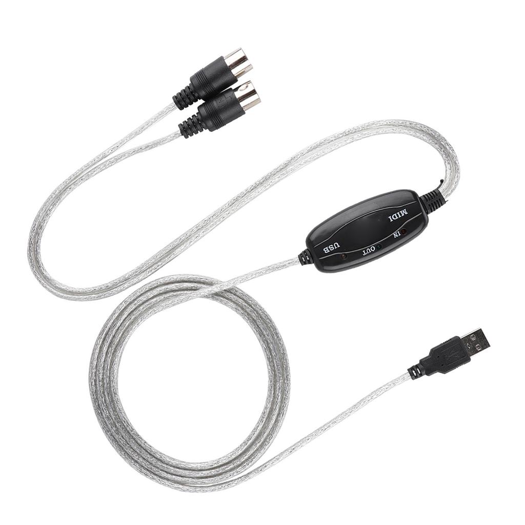 MIDI To USB Cable Converter MIDI Interface Adapter Cord Keyboard Music Editing Line