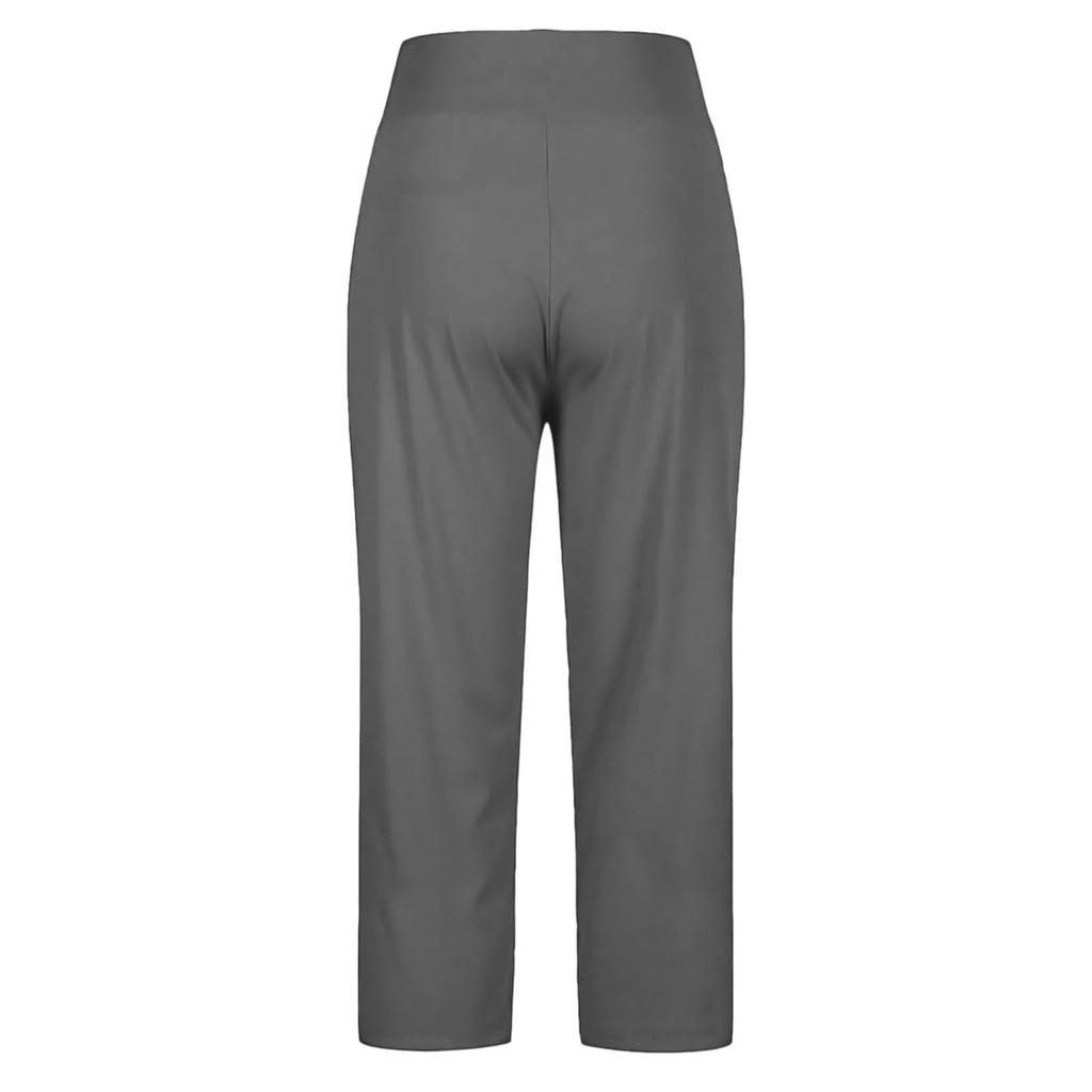 Women's Stretchy High Waisted Work Pants Trendy Casual Straight Leg Versatile Business Casual Pants With Pockets