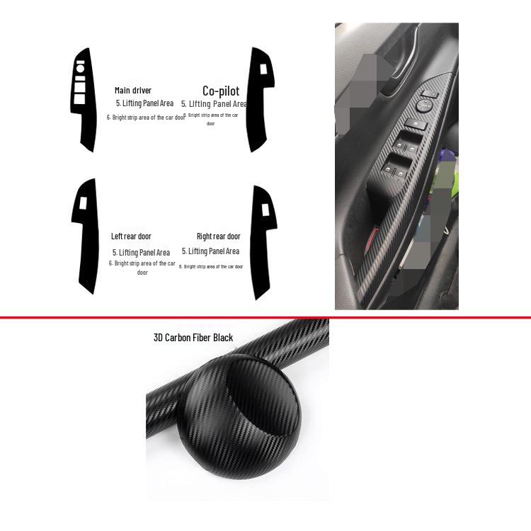 Наклейки на центральную консоль из углеродного волокна для Elantra 2017-2020 для улучшения интерьера