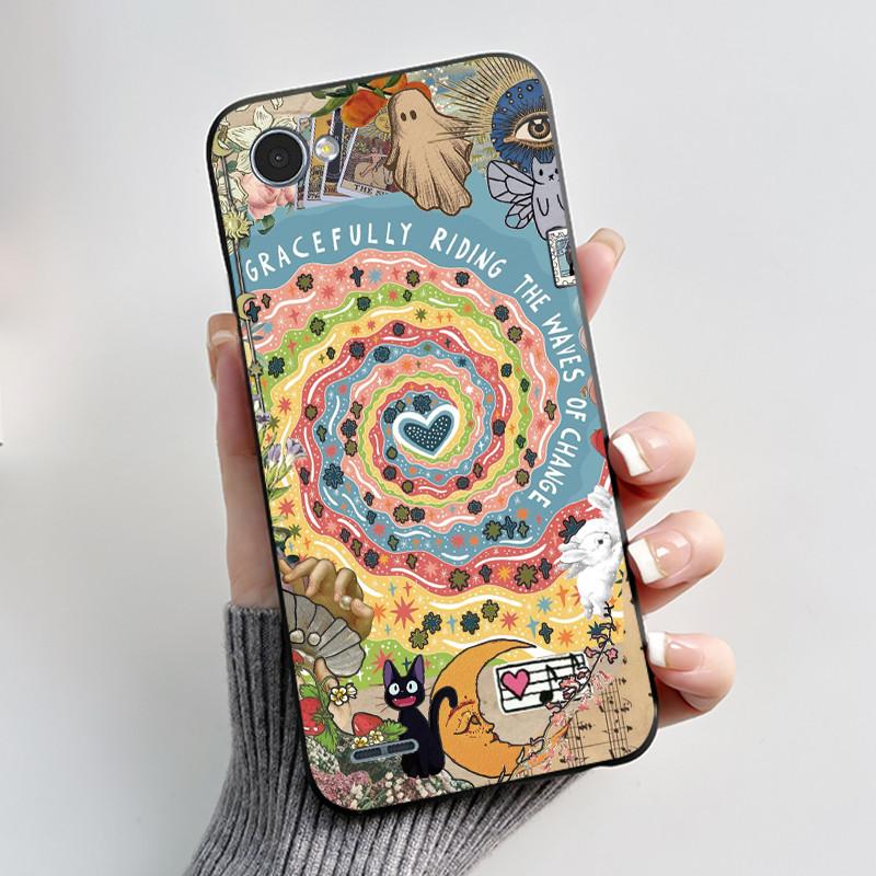 Милый Чехол Для LG Q6 Fundas LG G6 Mini Capa Coque Печатный Корпус Защитная Крышка Мягкий Силикон Мультяшный Черный Корпус