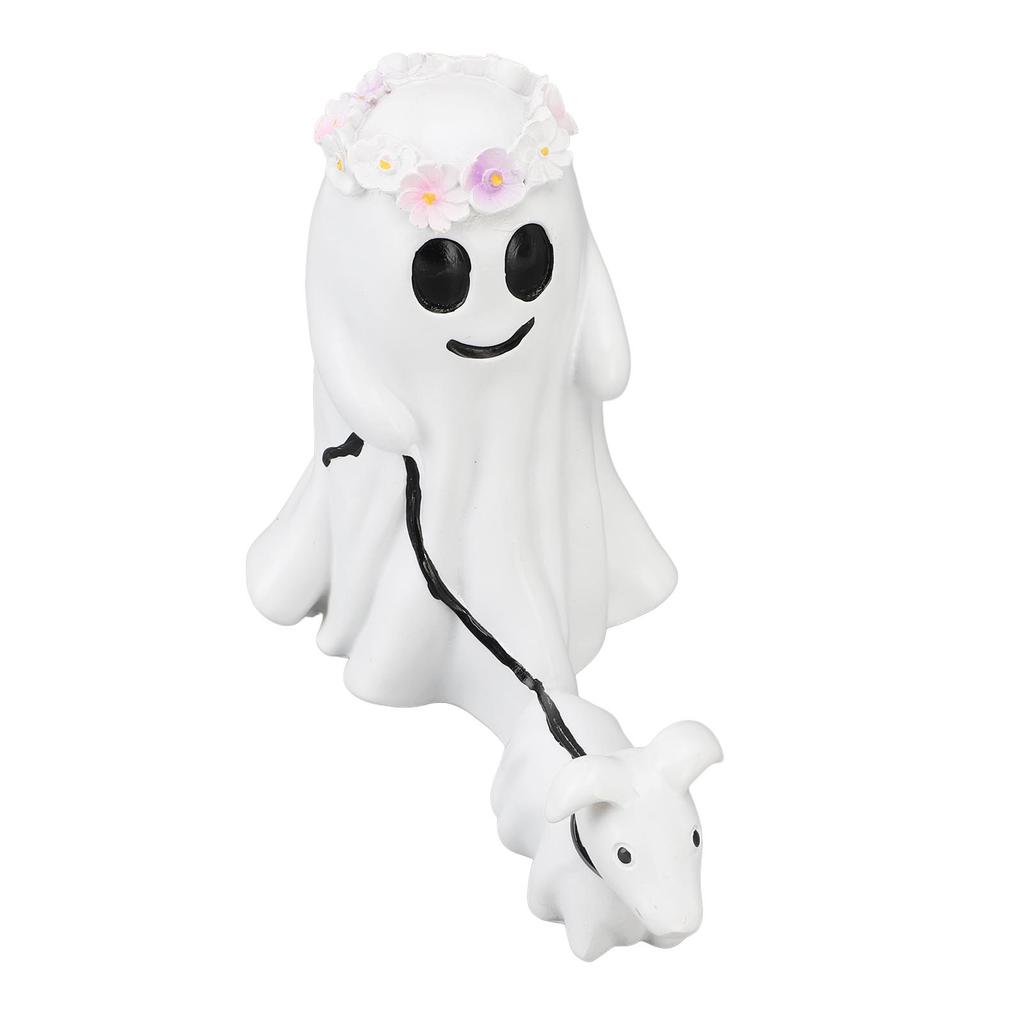 Ghost Walking Dog Statue Spooky Ghost Dog Figurine for Home Tabletop Decoration Indoor Outdoor Garden Resin