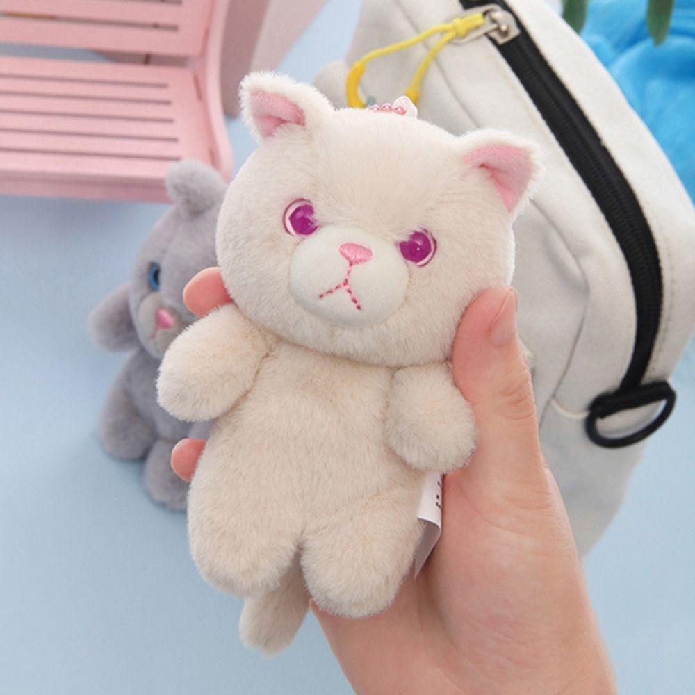 PP Cotton Plush Cat Keychain Meow Plush Cat Doll Pendant Car KeyRing Cat Plush Keyring Bag Pendant