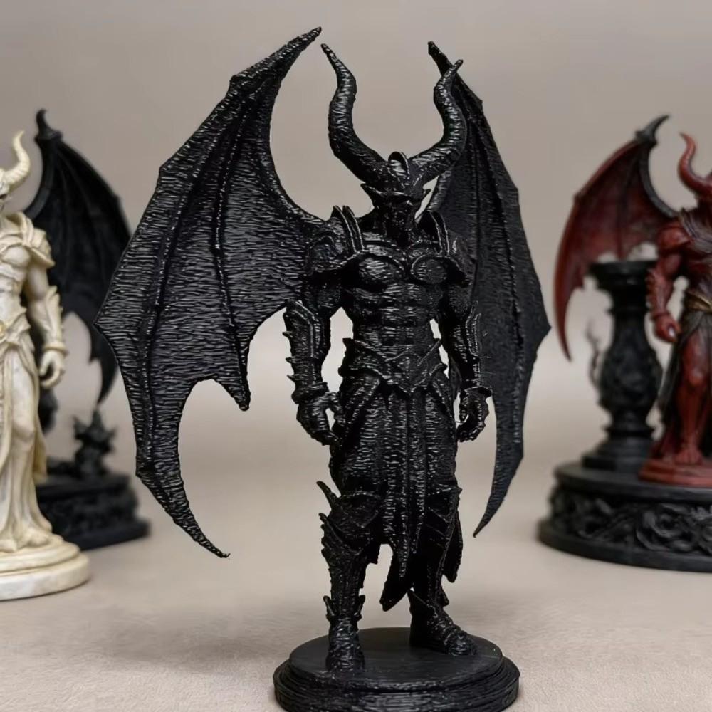 3D Printed Black Demon Statue Halloween Desktop Ornament Personalized Demon Knight Figurine Table