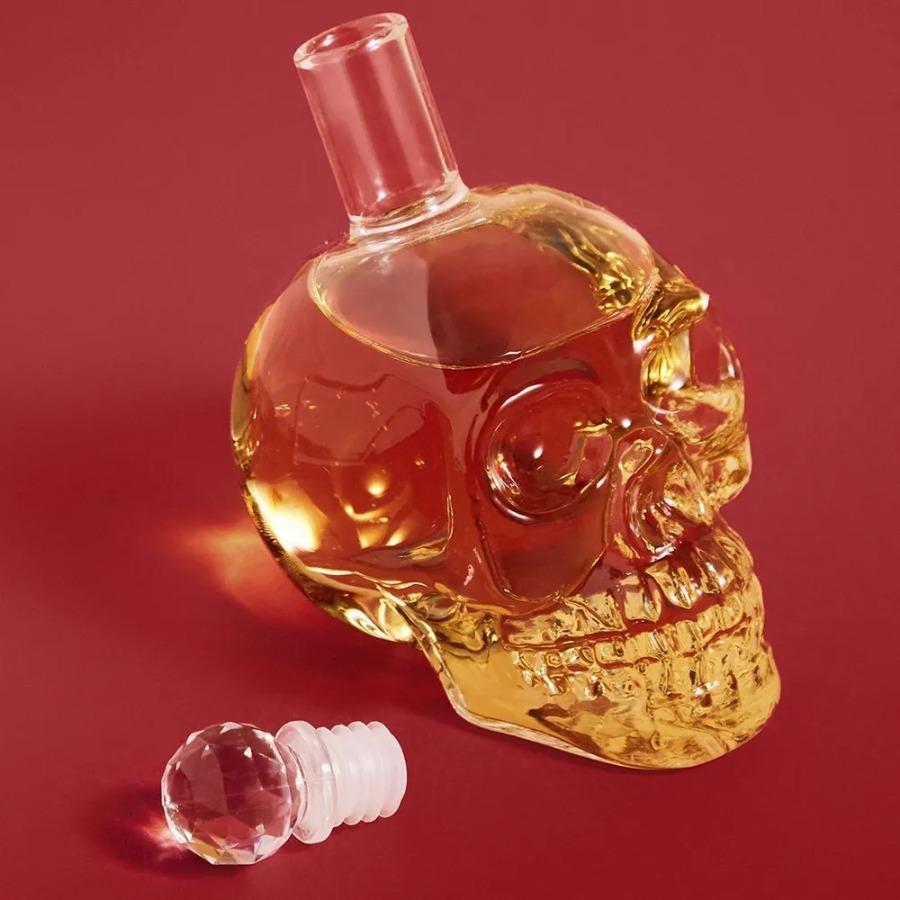 Бутылка для вина с черепом Бутылка для вина с черепом Модная креативная стеклянная бутылка Креативная хрустальная крышка Бутылка для вина