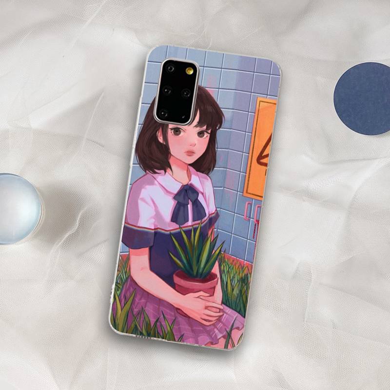 INS Kawaii японский аниме рисунок девушка чехол для телефона для Samsung S21 A10 для Redmi Note 7 9 для Huawei P30Pro Honor 8X 10i