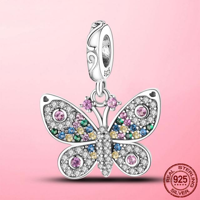 925 Sterling Silver O Pendant Love Heart Snake CZ Clip Charm Beads Fit Original Women Bracelet Bangle Silver 925 Jewelry