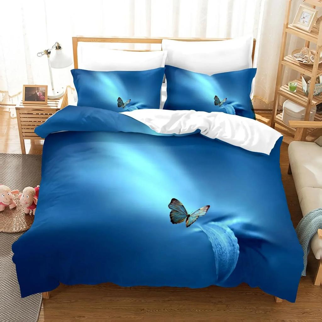 3D Print Fantasy Butterfly Animal Romantic Comfortable Duvet Quilt Cover Pillowcase Bedding Set Bedroom Decoration Home Textile