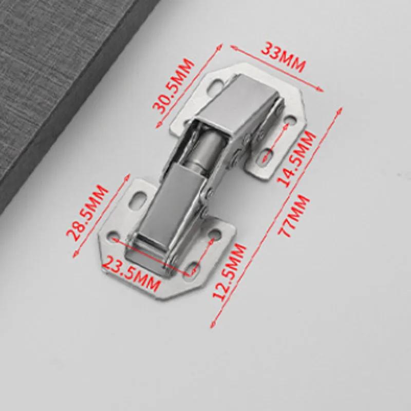 4/6/10PCS 90 Degree Cabinet Hinges No-Drilling HoleHydraulic Buffer Hinge Kitchen Cabinet Cupboard Hinges Furniture Hardware