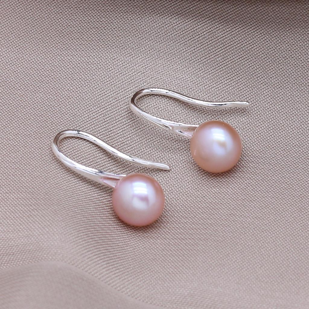 1 Pair Natural Freshwater Purple Pearls Ear Studs Earrings for Women Jewelry 20×6 Mm