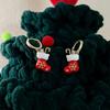 Christmas Earrings Dangle Sterling Silver Sock Christmas Earring For Women