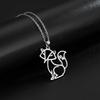 Fox Animal Pendant Necklace Stainless Steel Choker Chain Necklaces Summer Jewelry Best Wishes for Women