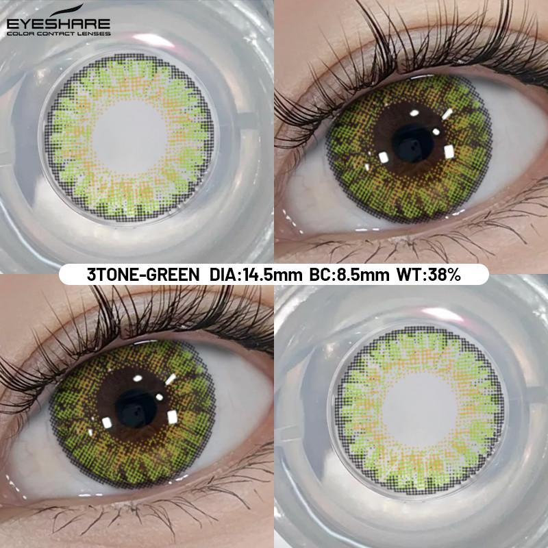Eyeshare 1 Pair Green Color Cosplay Lens Hot Sale Contact Lenses for Role Playing Anime Eye Makeup Halloween Softlens