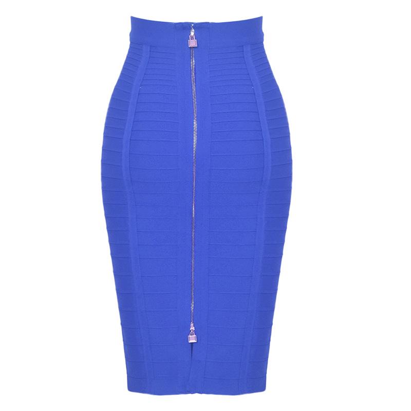 Elegant Striped Zipper Bandage Skirt - Sexy, High-waisted, Hip-hugging, Slim Fit.