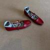 Korean Daughter Retro Style Round Head One-word Buckle Red Ballet Mary Jane Shoes Commuter Flat Shoes