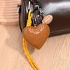 Basketball Leather Heart Keychain PU Love Football Bag Charm  Children Girl
