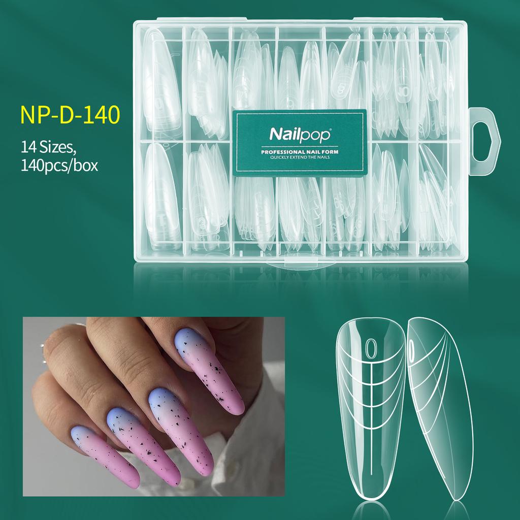 Nailpop Механические формы для ногтей 70/140 шт. Уникальные прозрачные формы-когти дракона для наращивания ногтей 14 размеров Легкий DIY Салонный инструмент для нейл-арта