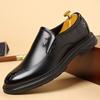 Модные мужские туфли для офиса, мужские туфли в британском стиле в стиле ретро, мужские повседневные деловые туфли-дерби из кожи, туфли на плоской подошве, обувь без застежек