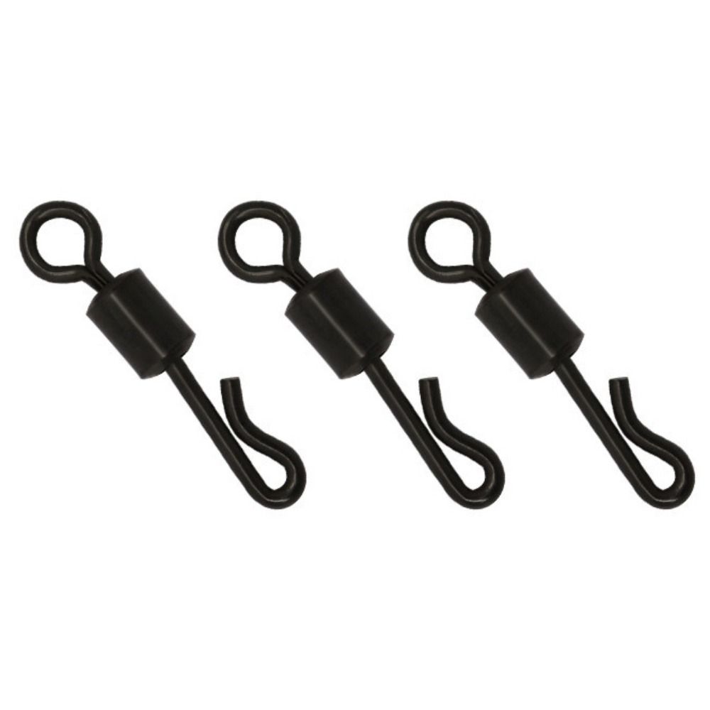 25pcs Q-Shaped Fishing Connector Black Quick Change Swivels Q-Shaped Bearing Swivel Fishing