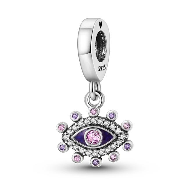 Подвеска Lucky Blue Devil Eyes подходит для оригинального браслета, ожерелье из стерлингового серебра 925 пробы, подвески в виде пальмового Египта, бусины, ювелирные изделия своими руками