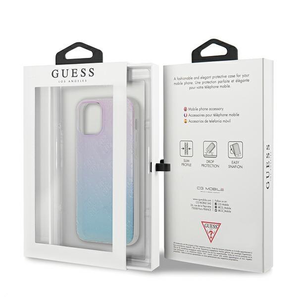 Etui do iPhone 12 mini Guess 4G 3D Pattern Niebiesko-różowe