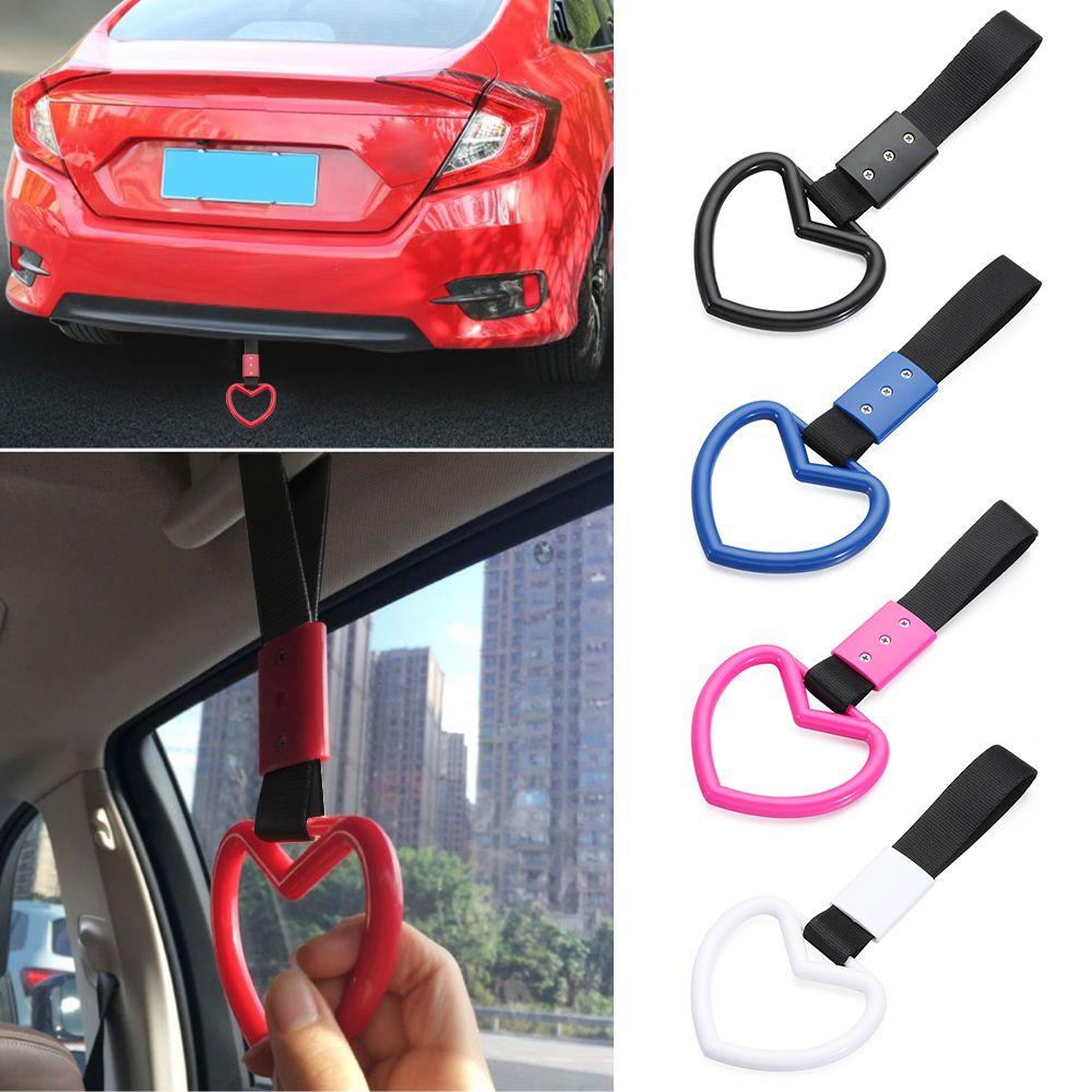 Drift Towing Rope Subway Handle Charm Car Accessory Handle Strap Heart Shape Strap Tow Ring