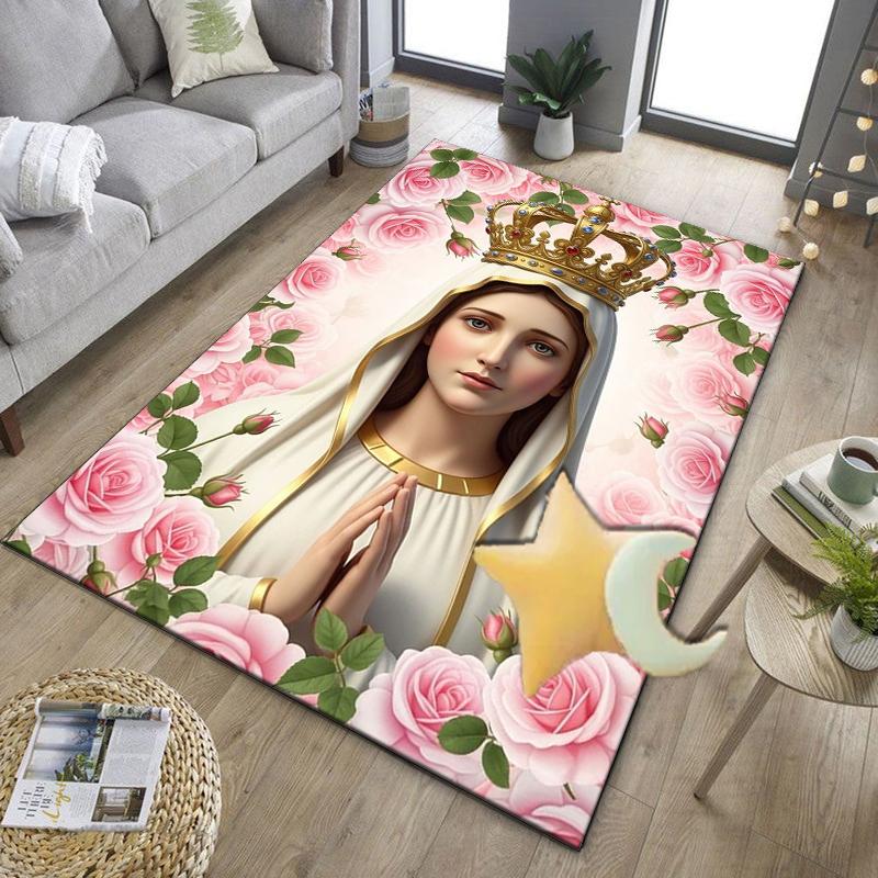 Our Lady Of Guadalupe Maria Office Rug Chair Mat, Entryway Carpet, Suitable for Front Door, Bedroom, Living Room, Desk, Holiday Gift