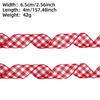 Элегантная клетчатая полиэстеровая лента шириной 6,5 см в красном, белом и оранжевом цвете для Рождества